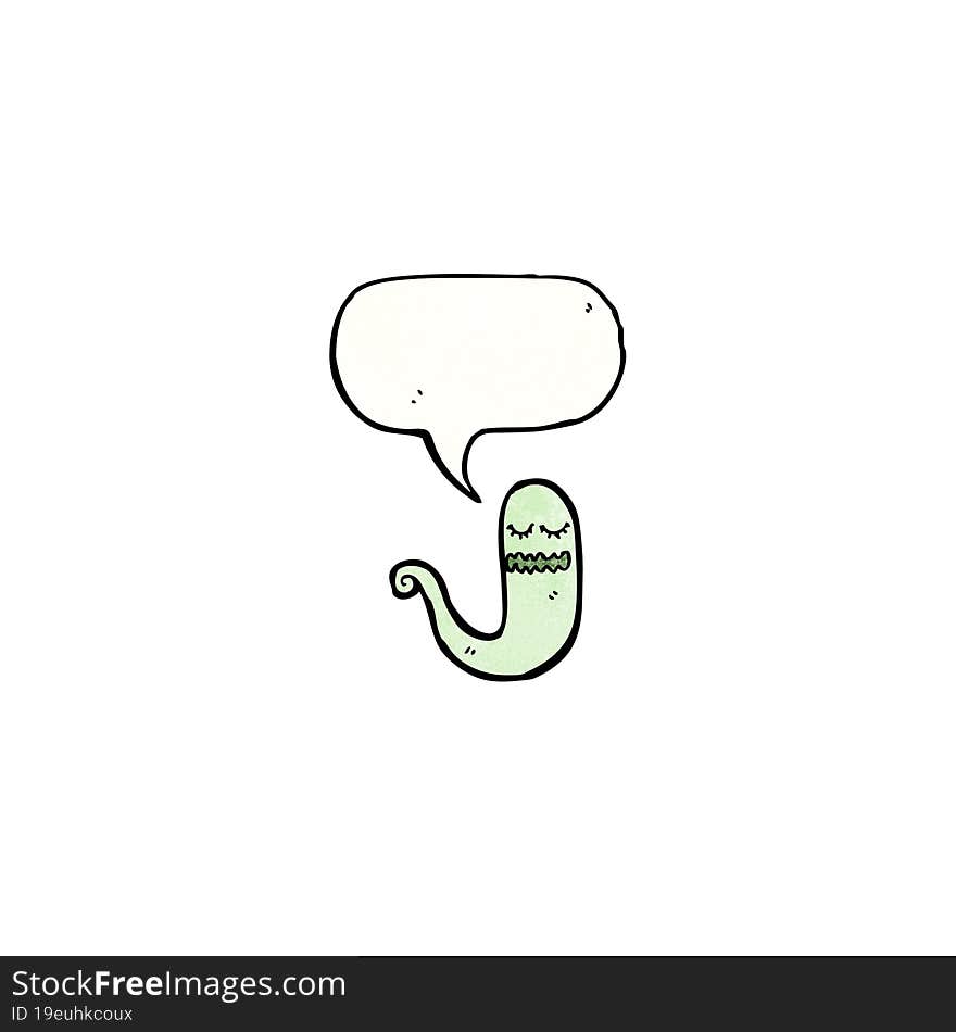 Ghost With Speech Bubble Cartoon