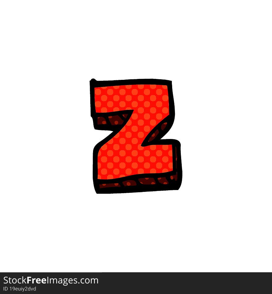 Cartoon Doodle Letter Z