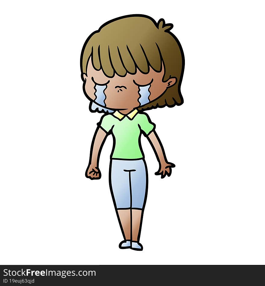 cartoon woman crying. cartoon woman crying