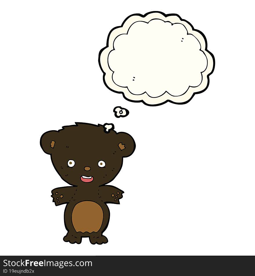 Cartoon Black Bear With Thought Bubble