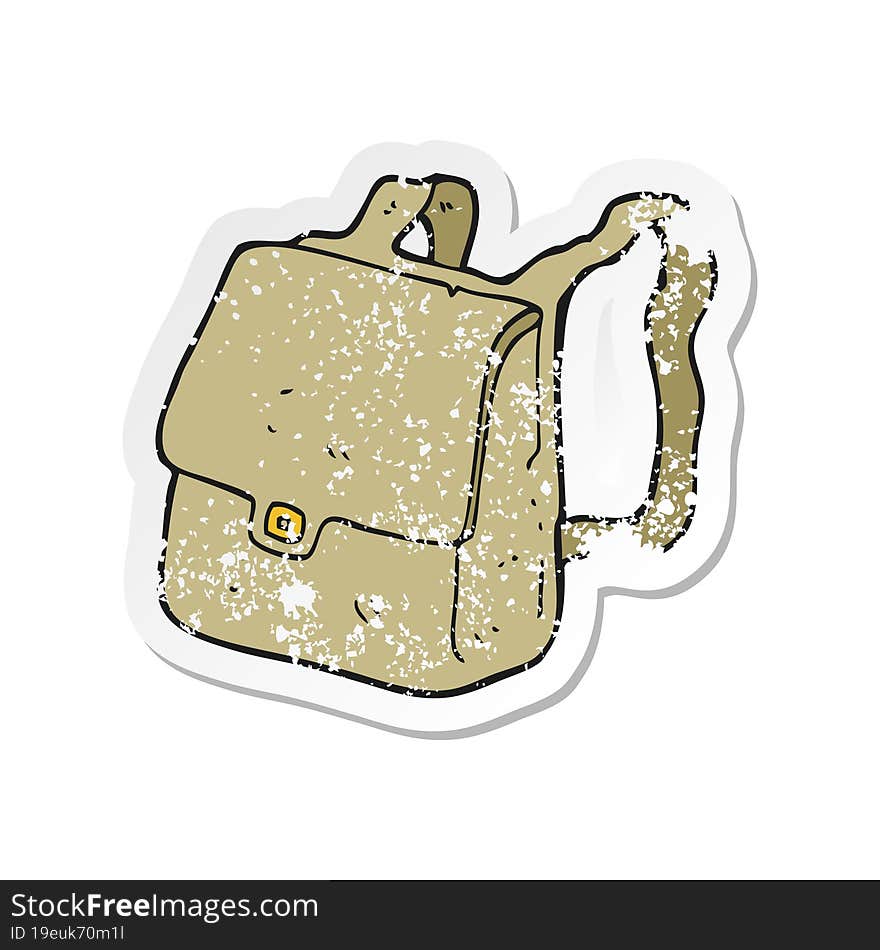 retro distressed sticker of a cartoon satchel