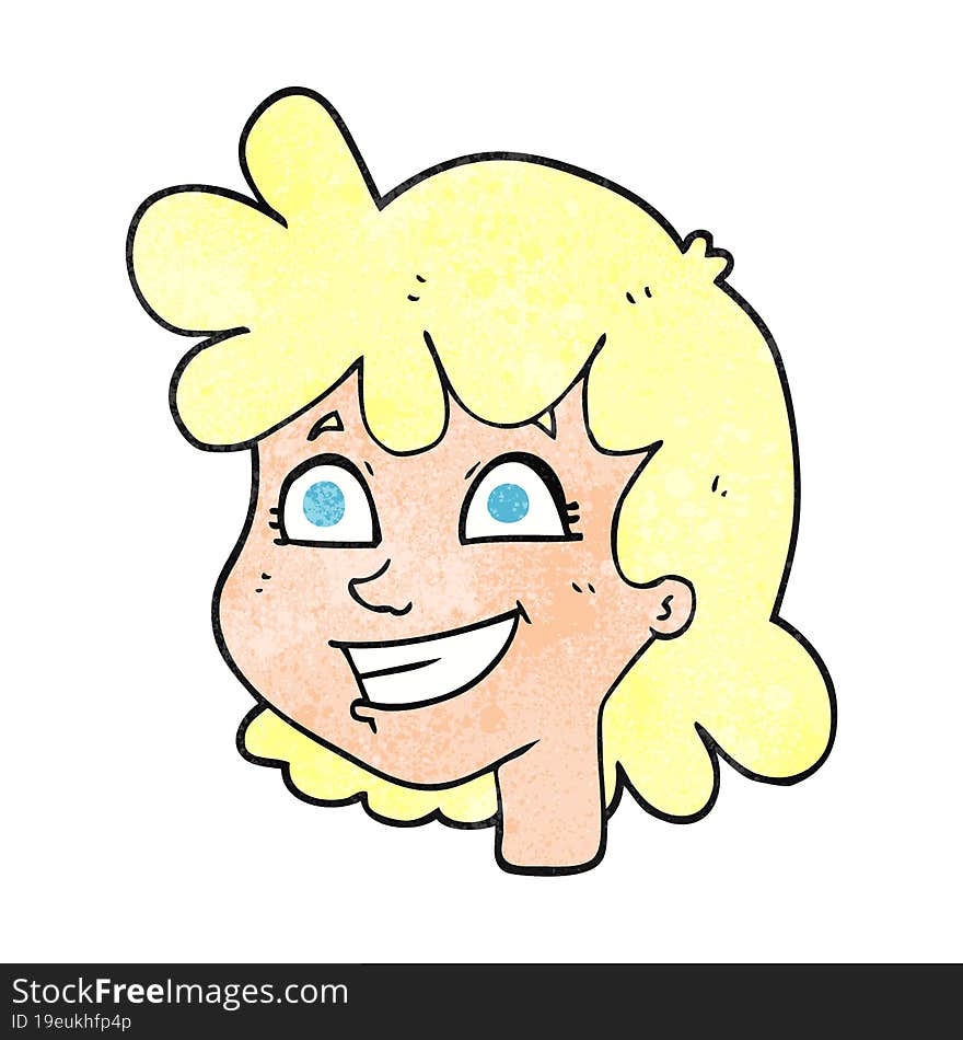 Textured Cartoon Female Face