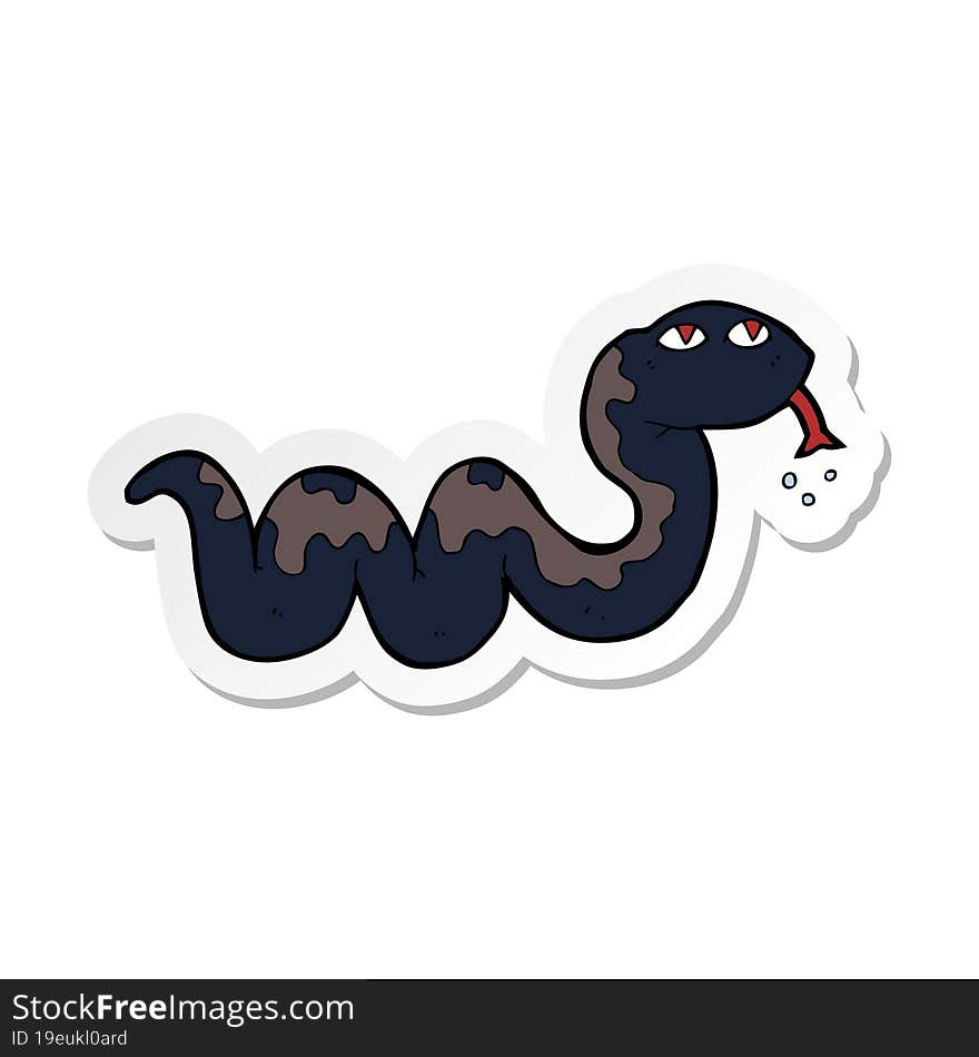 Sticker Of A Cartoon Snake