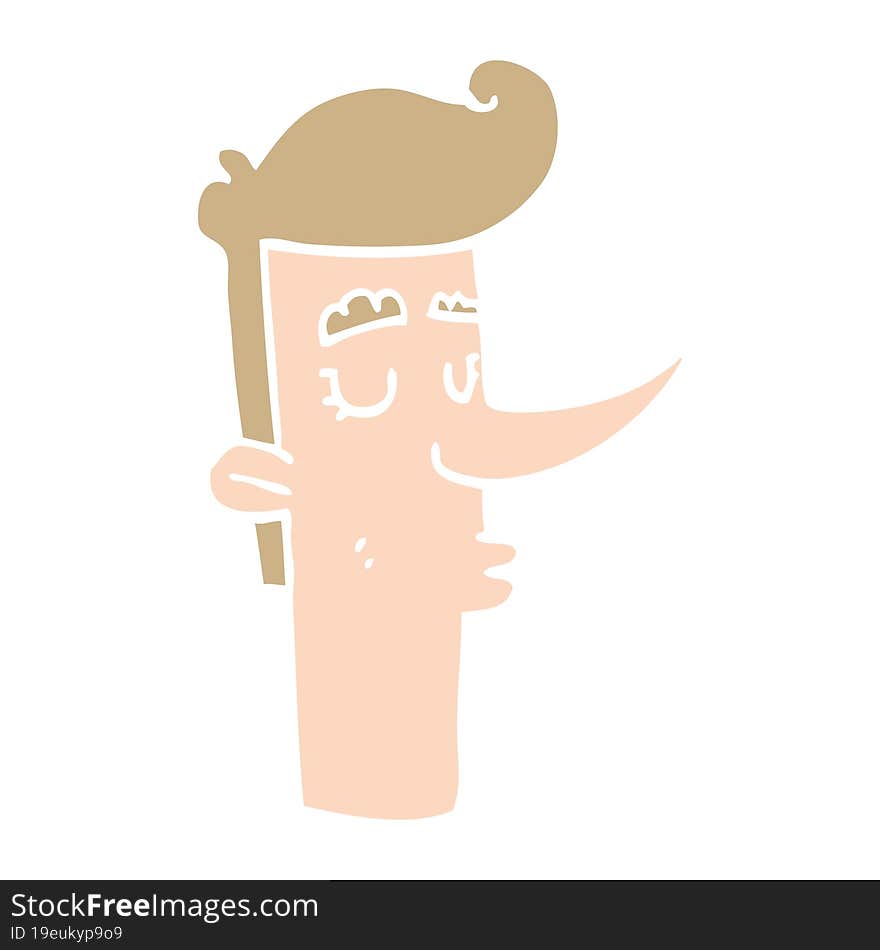 flat color style cartoon arrogant man