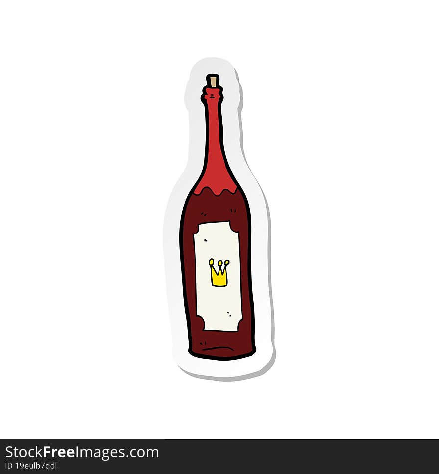 sticker of a cartoon wine bottle