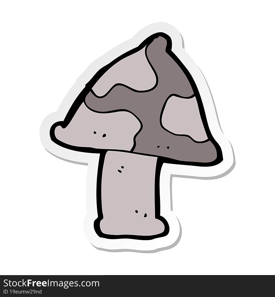 Sticker Of A Cartoon Toadstool