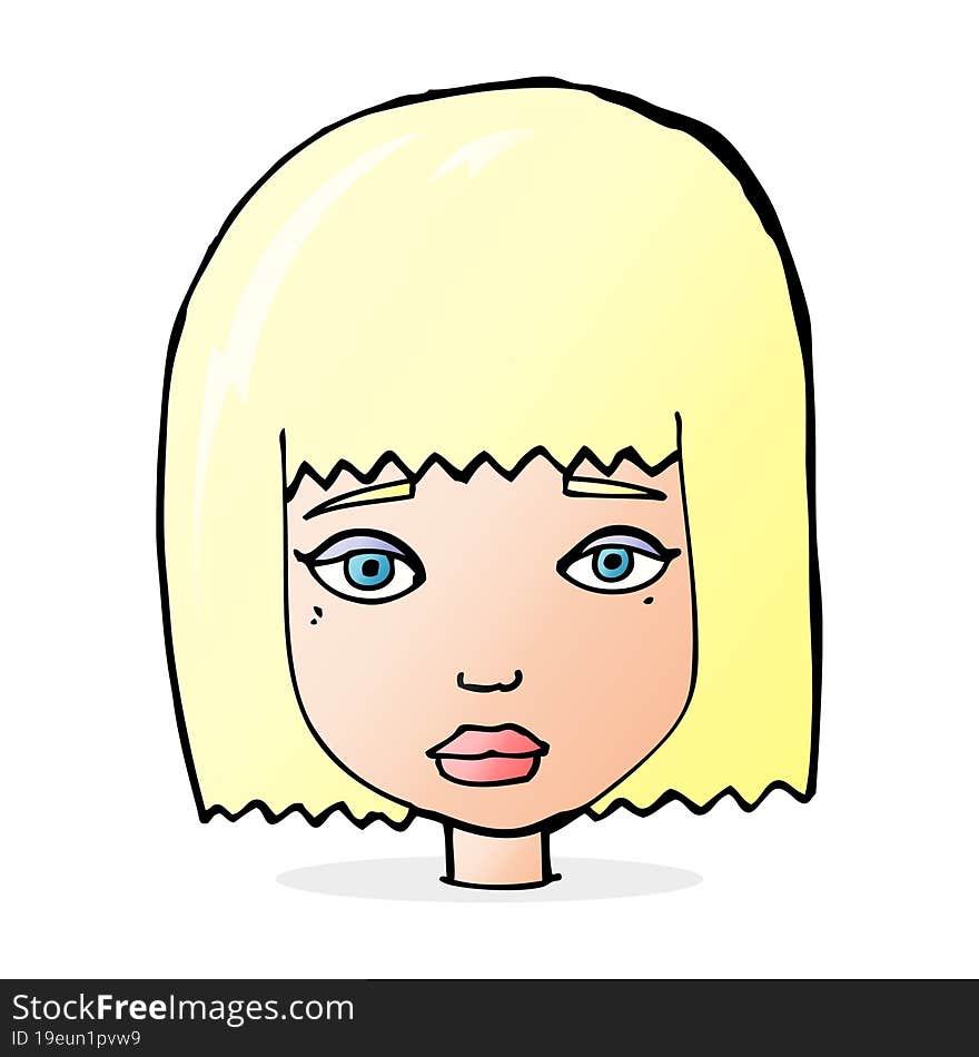 cartoon female face