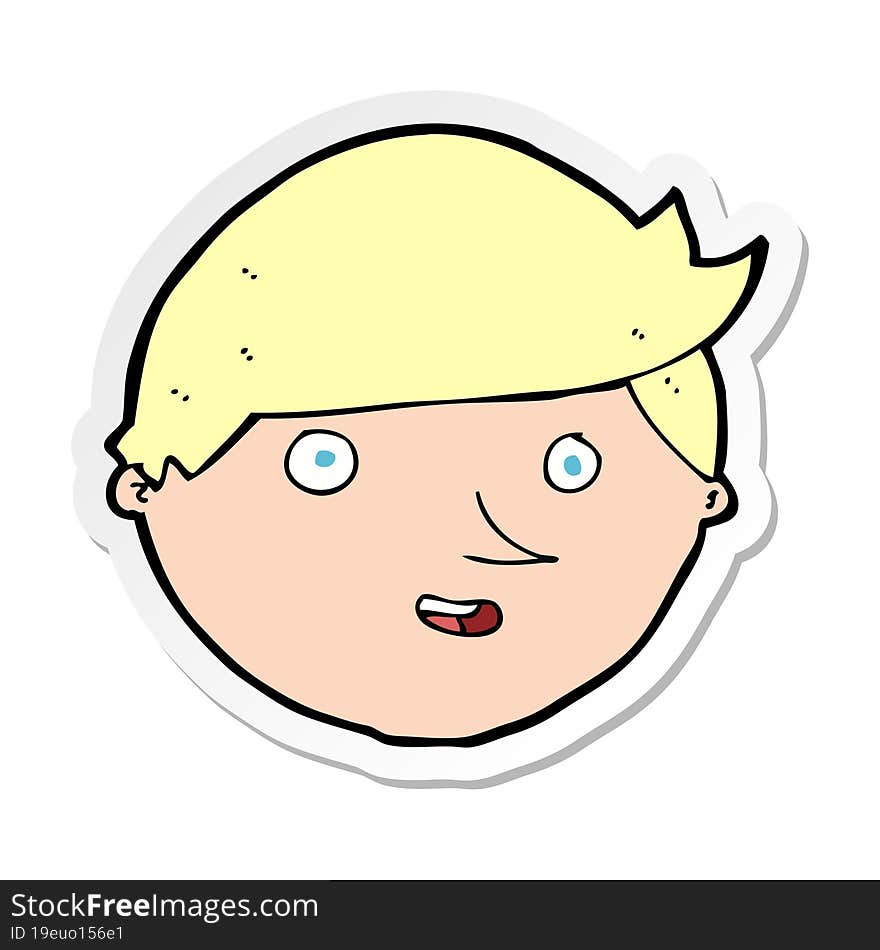 Sticker Of A Cartoon Happy Face