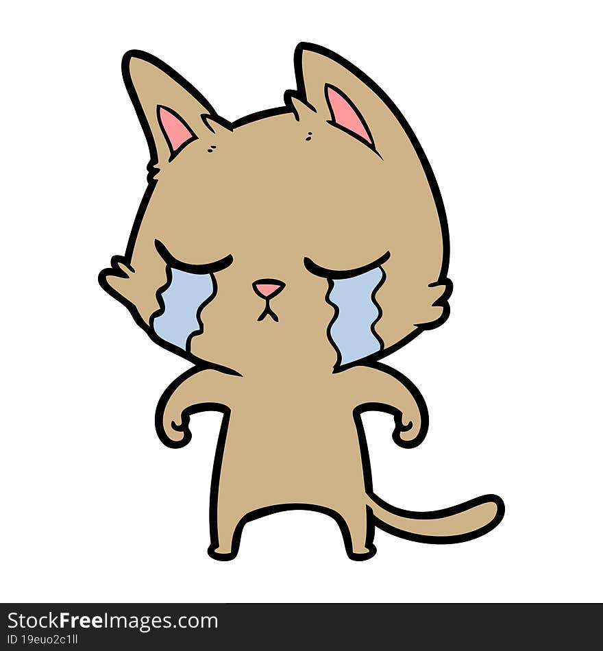 crying cartoon cat. crying cartoon cat