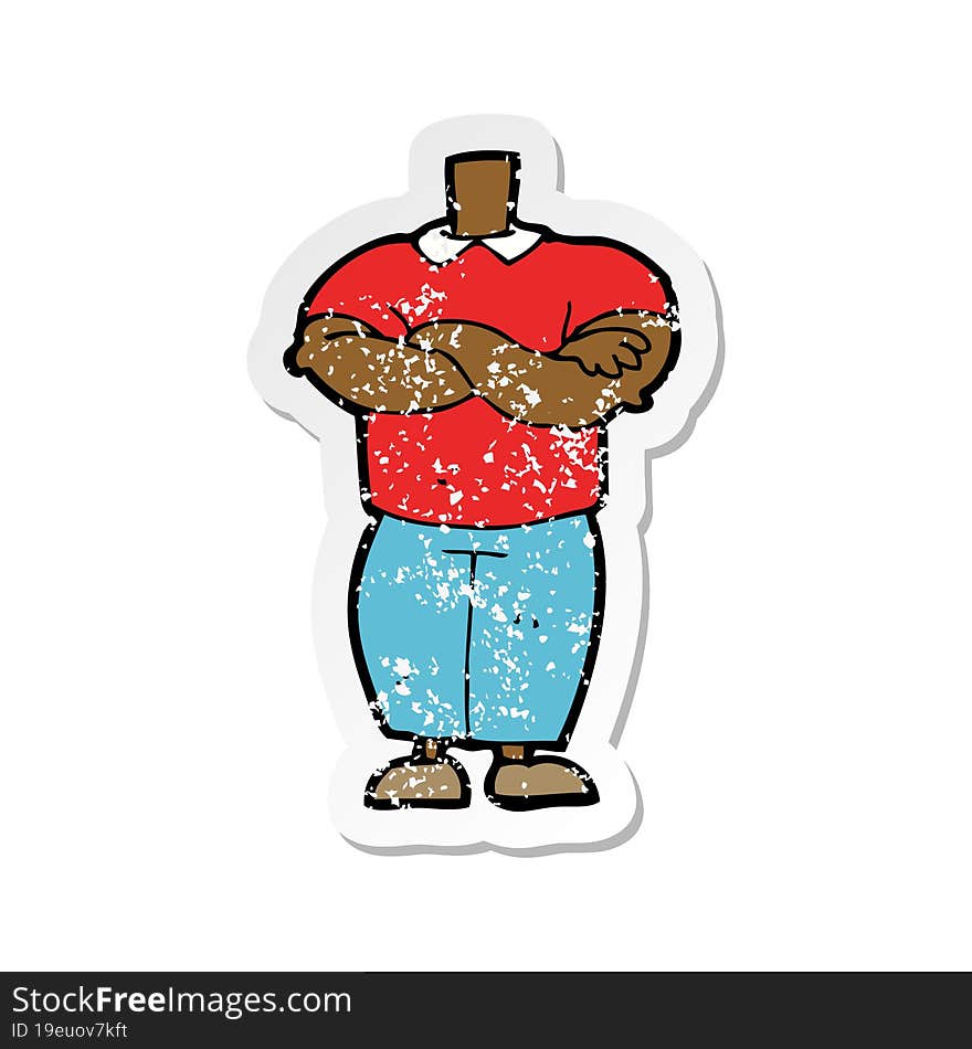 retro distressed sticker of a cartoon body