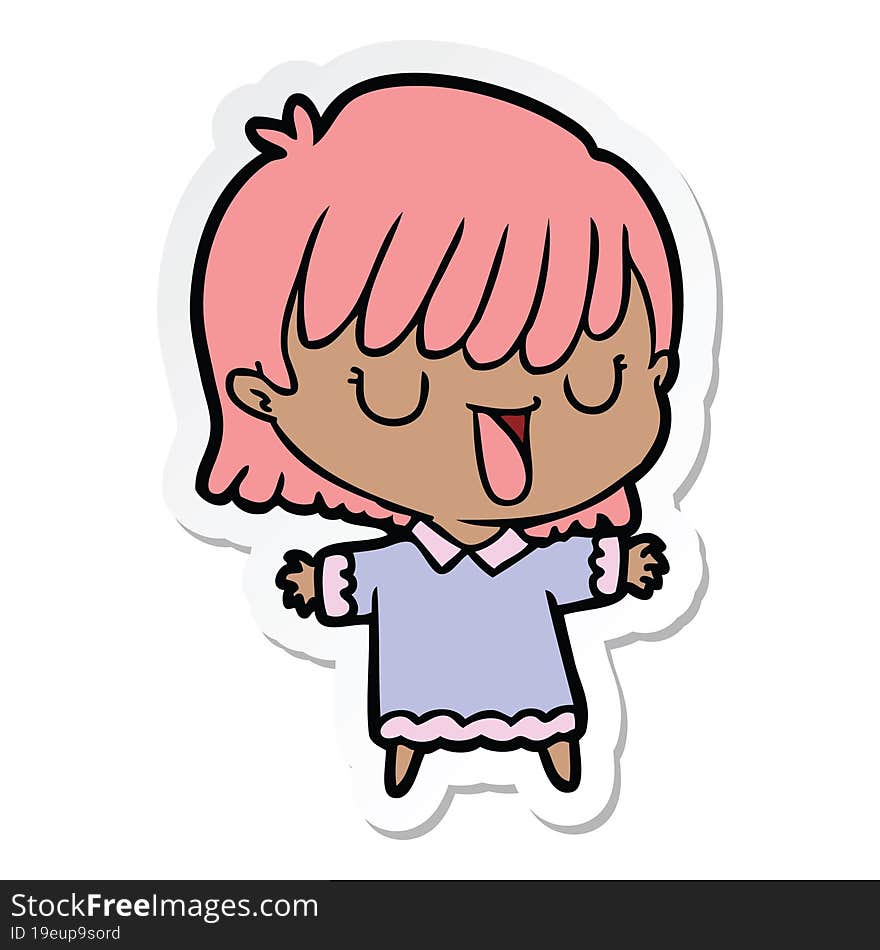 sticker of a cartoon woman