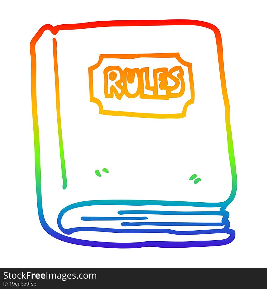 Rainbow Gradient Line Drawing Cartoon Rule Book