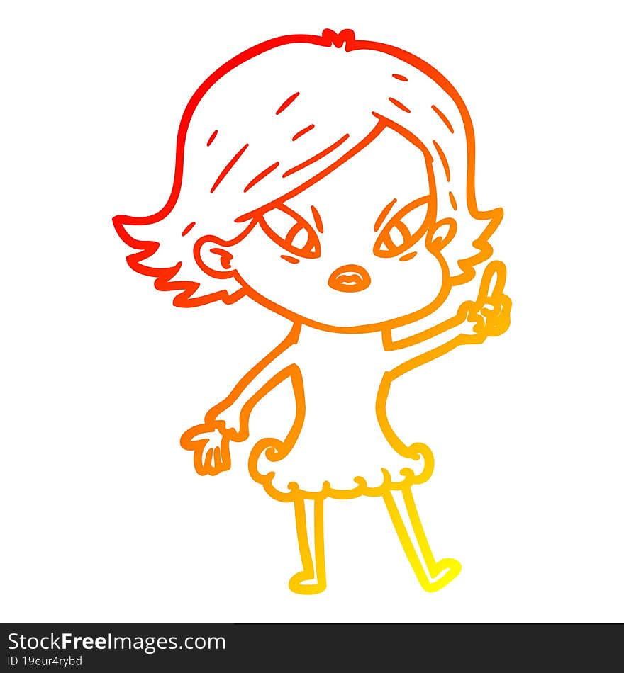 warm gradient line drawing of a cartoon stressed woman