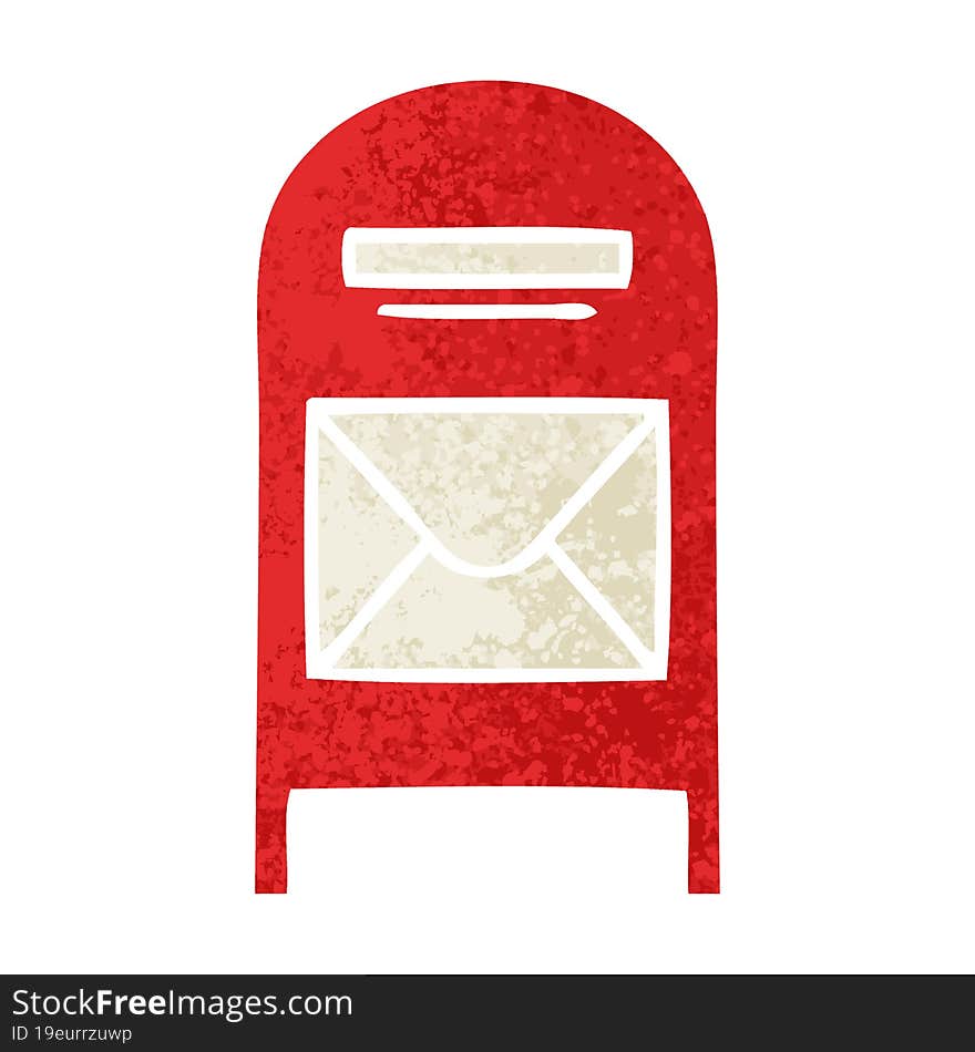 retro illustration style cartoon mail box