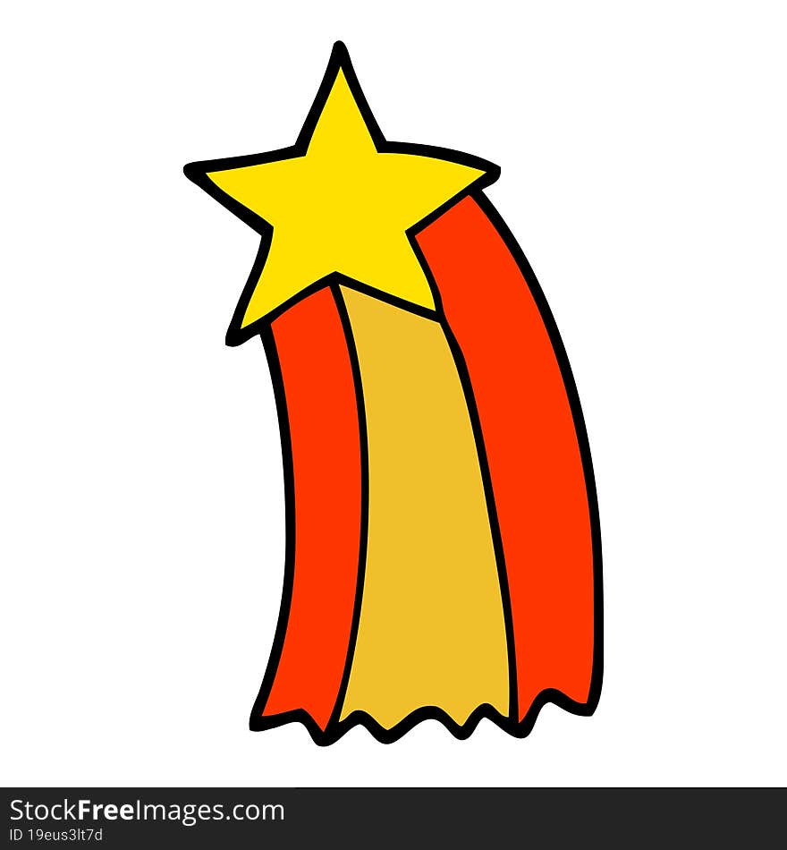 Hand Drawn Doodle Style Cartoon Shooting Star