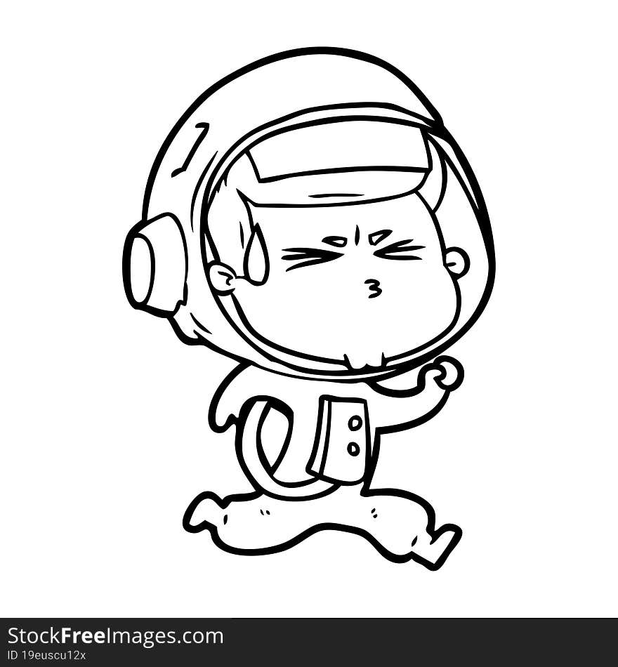 cartoon stressed astronaut. cartoon stressed astronaut