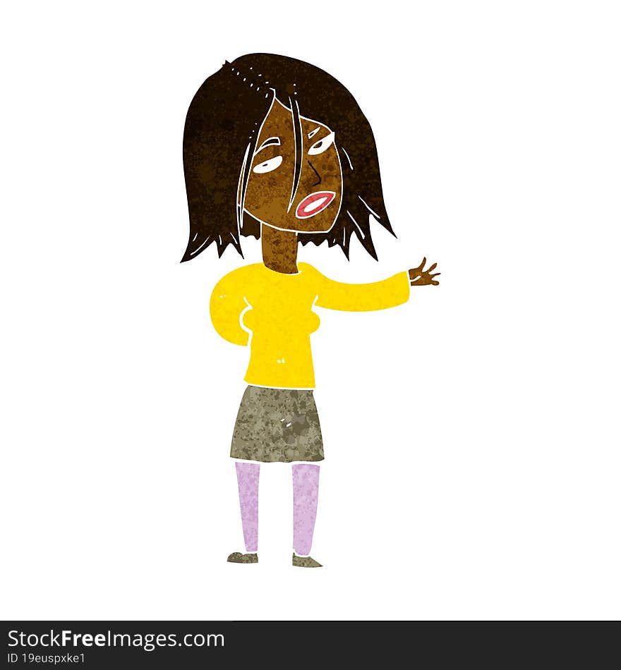 cartoon unhappy woman