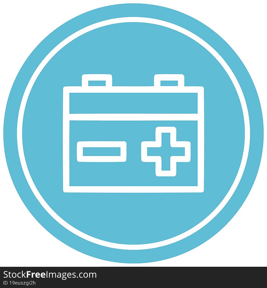 industrial battery circular icon