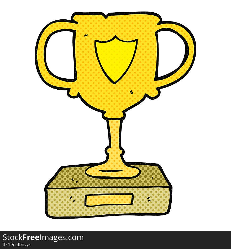 freehand drawn cartoon trophy