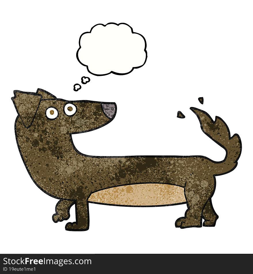 thought bubble textured cartoon dog