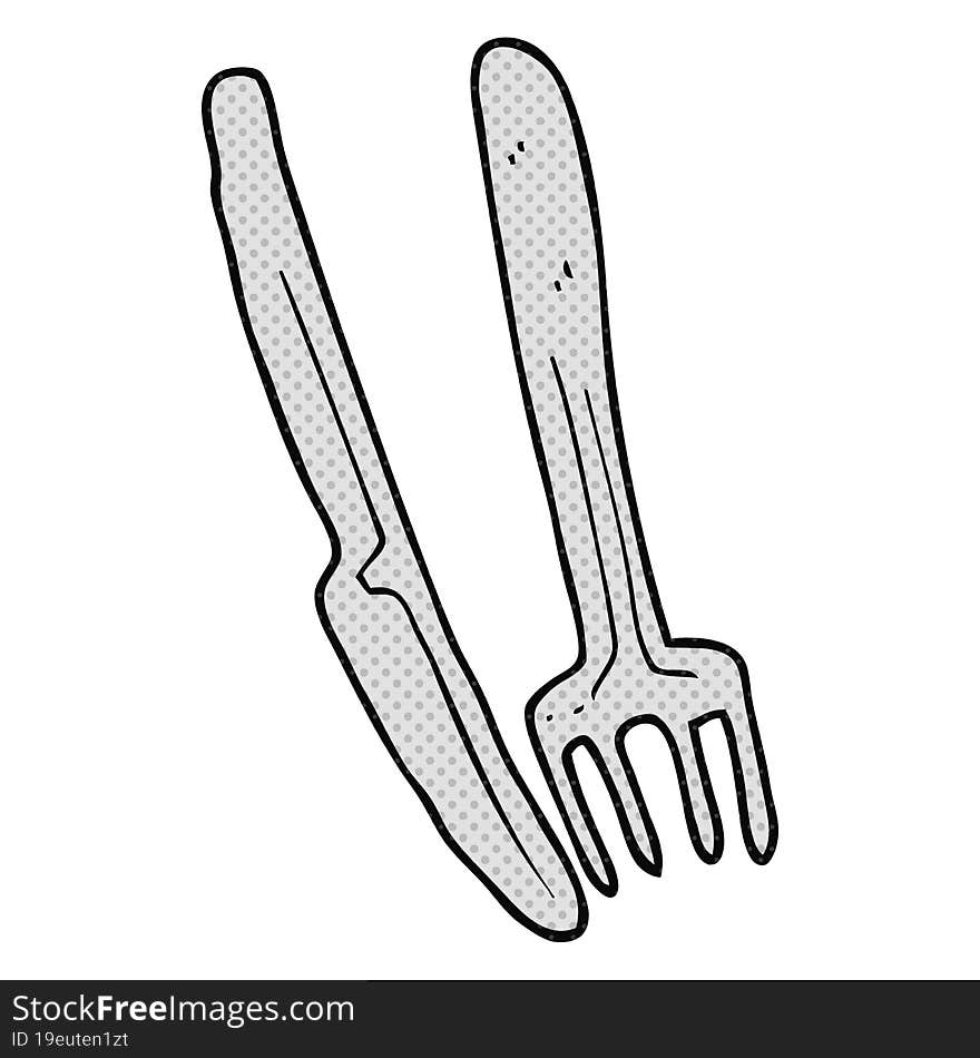 cartoon knife and fork