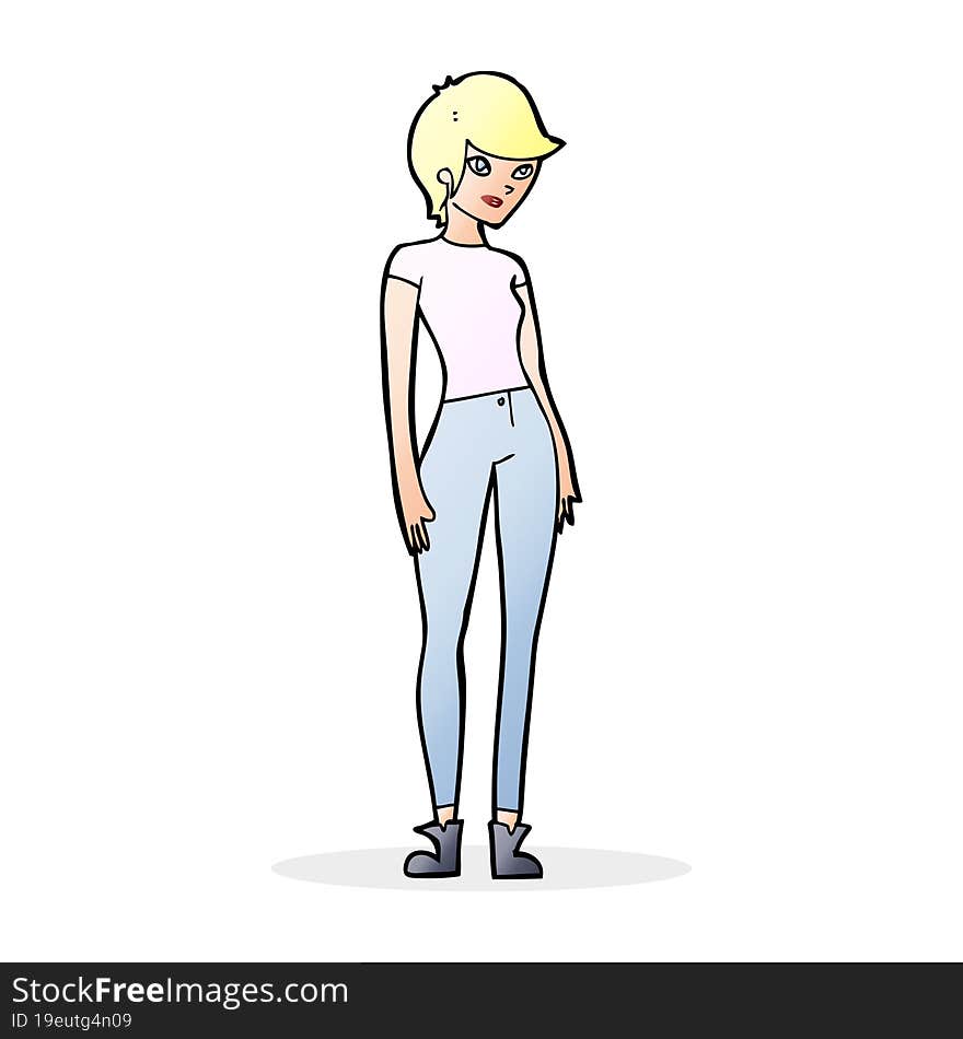 cartoon modern attractive woman