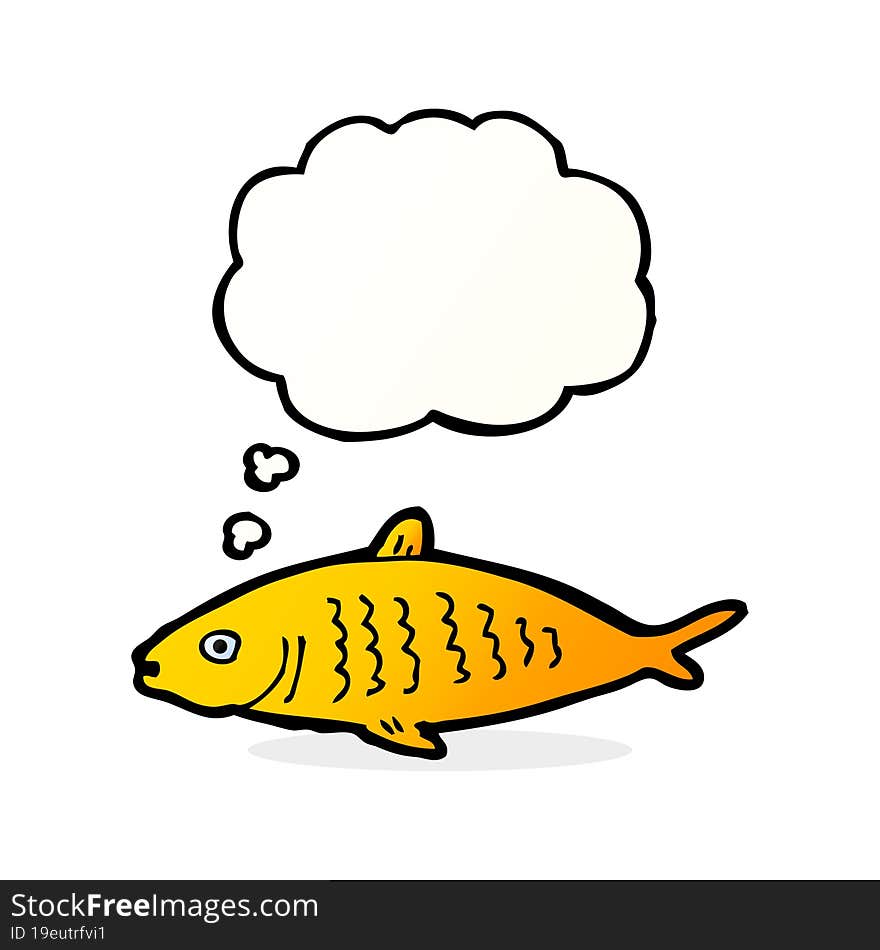 cartoon fish with thought bubble