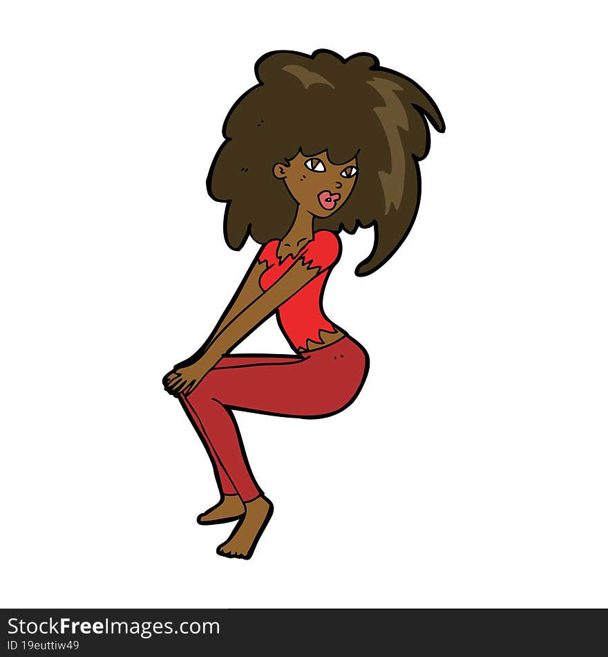 cartoon woman with big hair