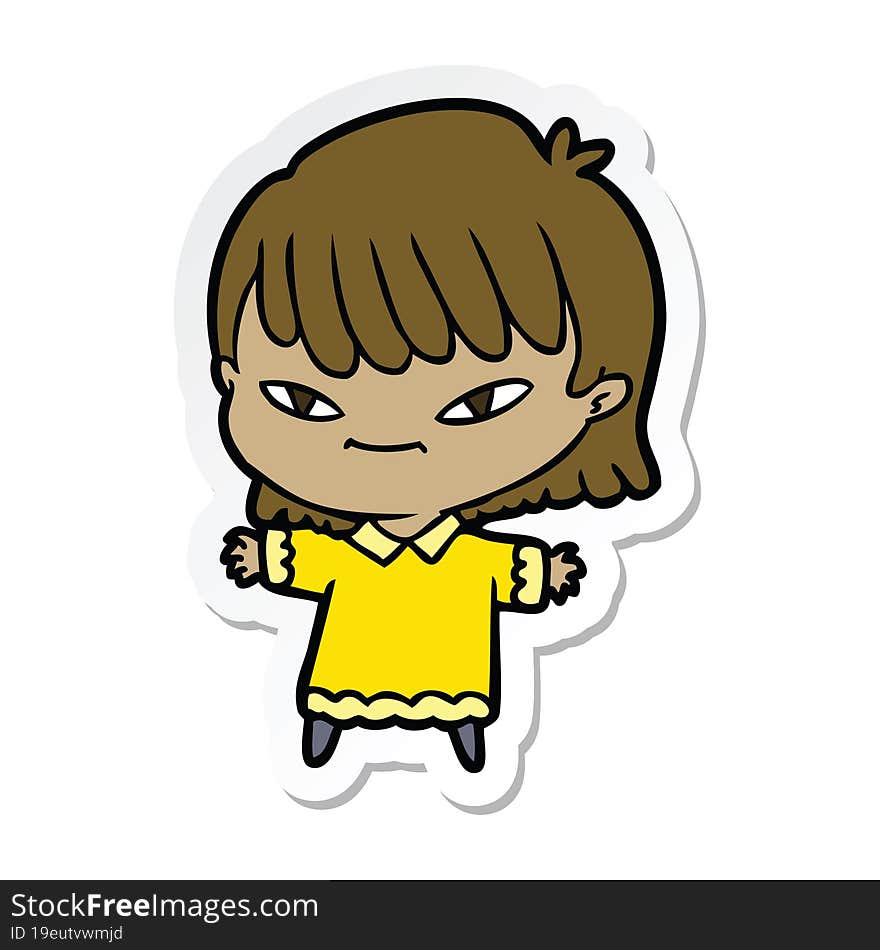 sticker of a cartoon woman