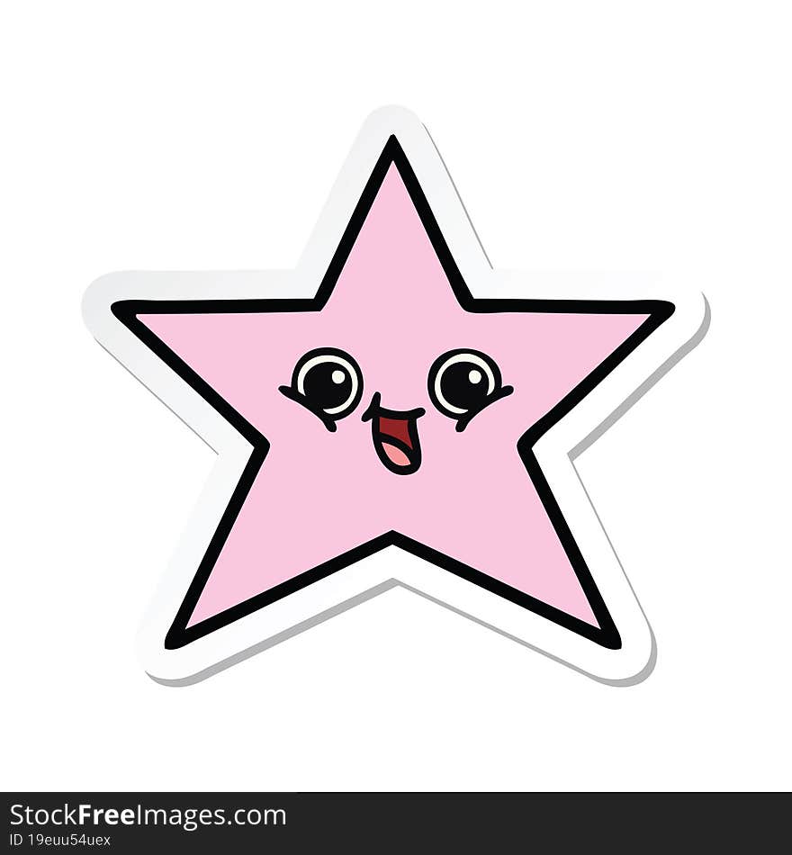 sticker of a cute cartoon star fish