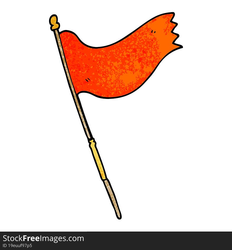 cartoon doodle waving flag