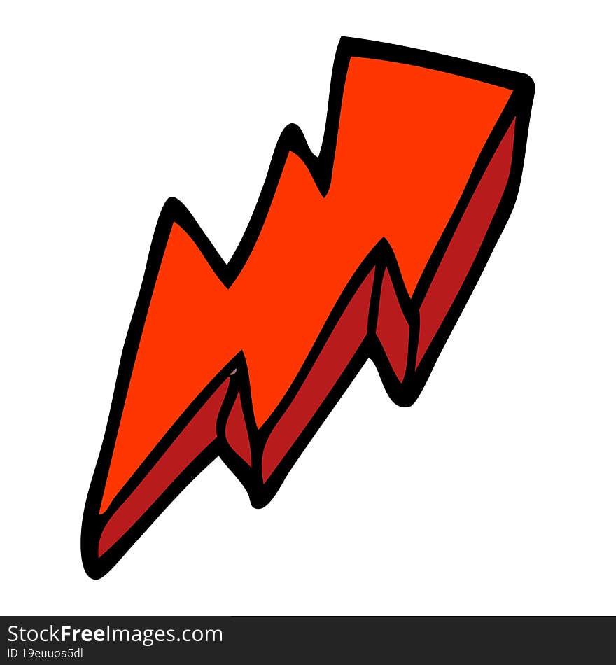 cartoon doodle lightning bolt symbol