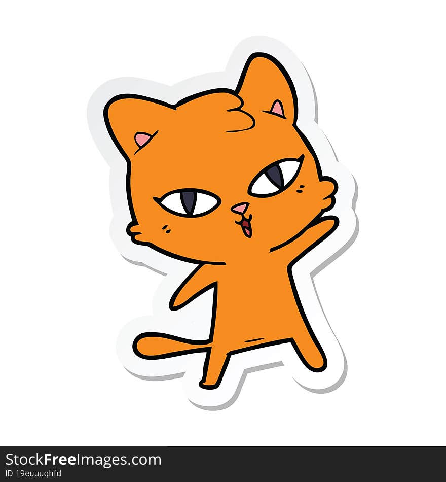 Sticker Of A Cartoon Cat