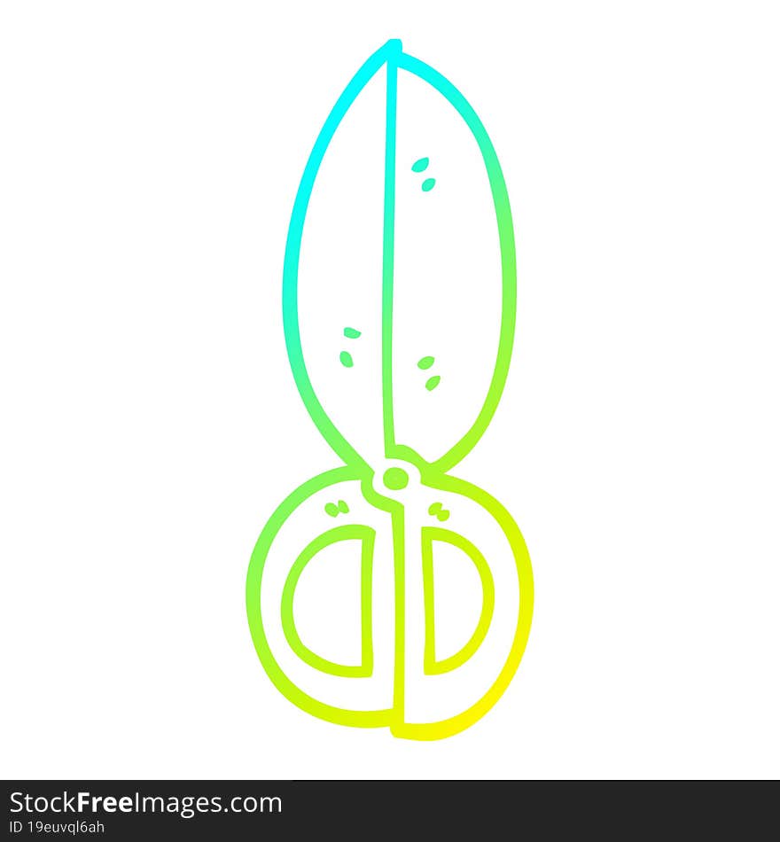 cold gradient line drawing cartoon closed scissors