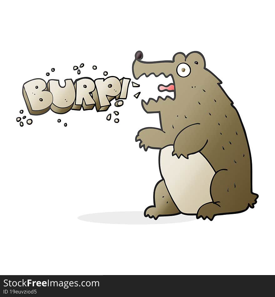 Cartoon Bear Burping