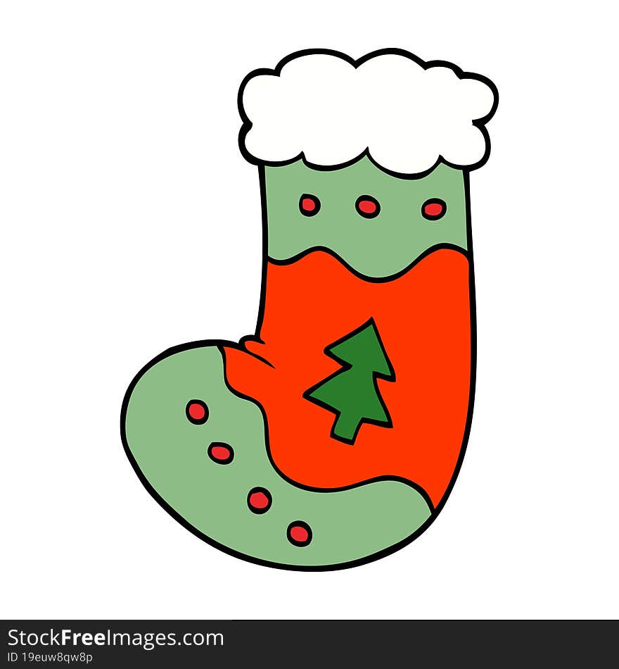 cartoon doodle christmas stocking