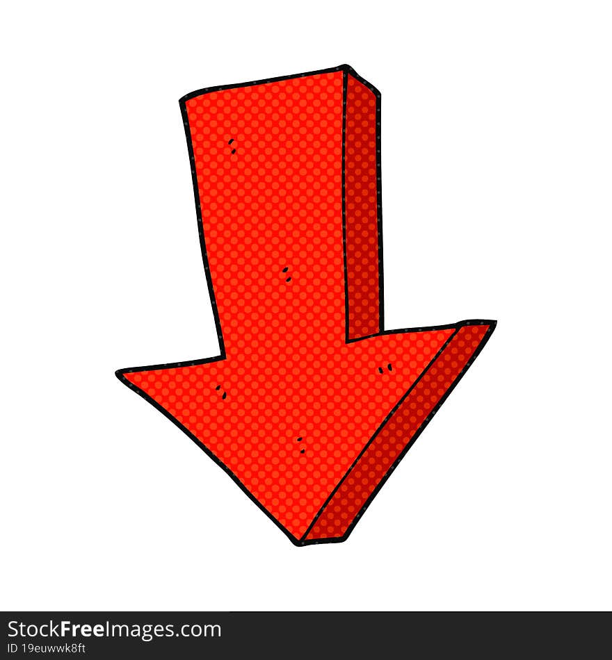 cartoon arrow pointing down