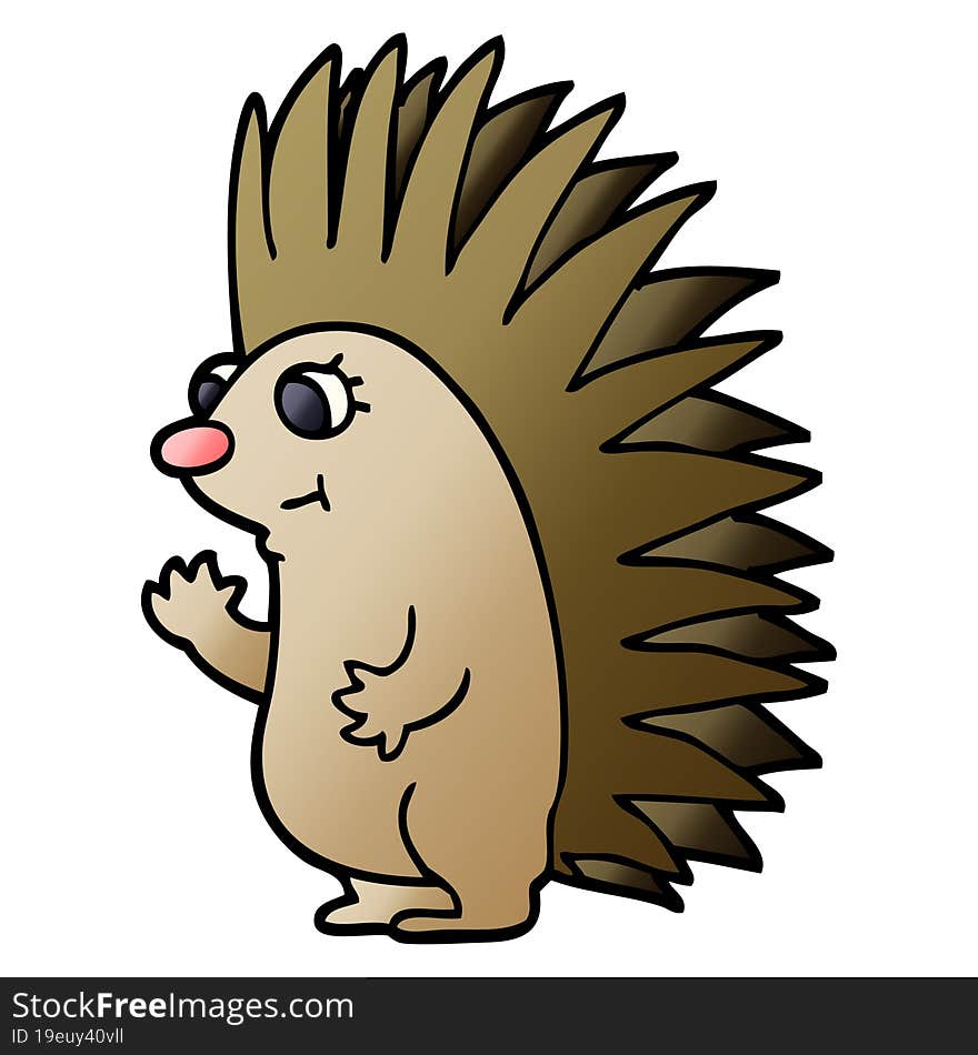 cartoon doodle spiky hedgehog