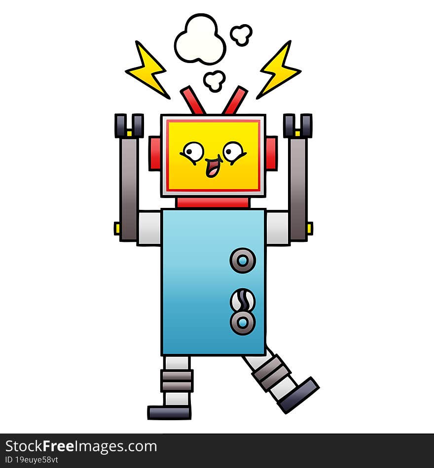 Gradient Shaded Cartoon Robot