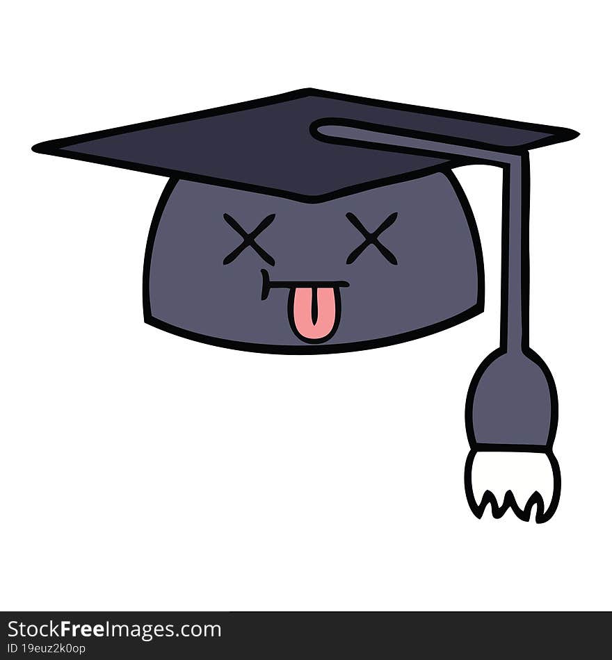 cute cartoon of a graduation hat. cute cartoon of a graduation hat