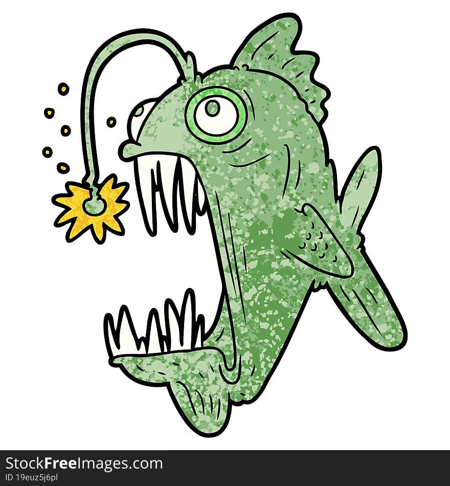 cartoon lantern fish. cartoon lantern fish