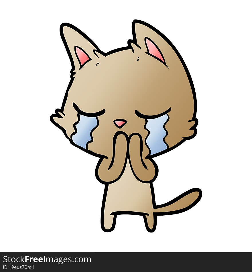 crying cartoon cat. crying cartoon cat