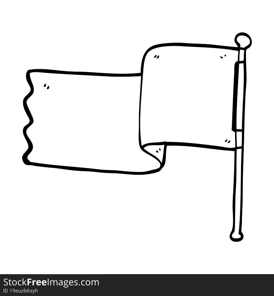 Line Drawing Cartoon Red Flag