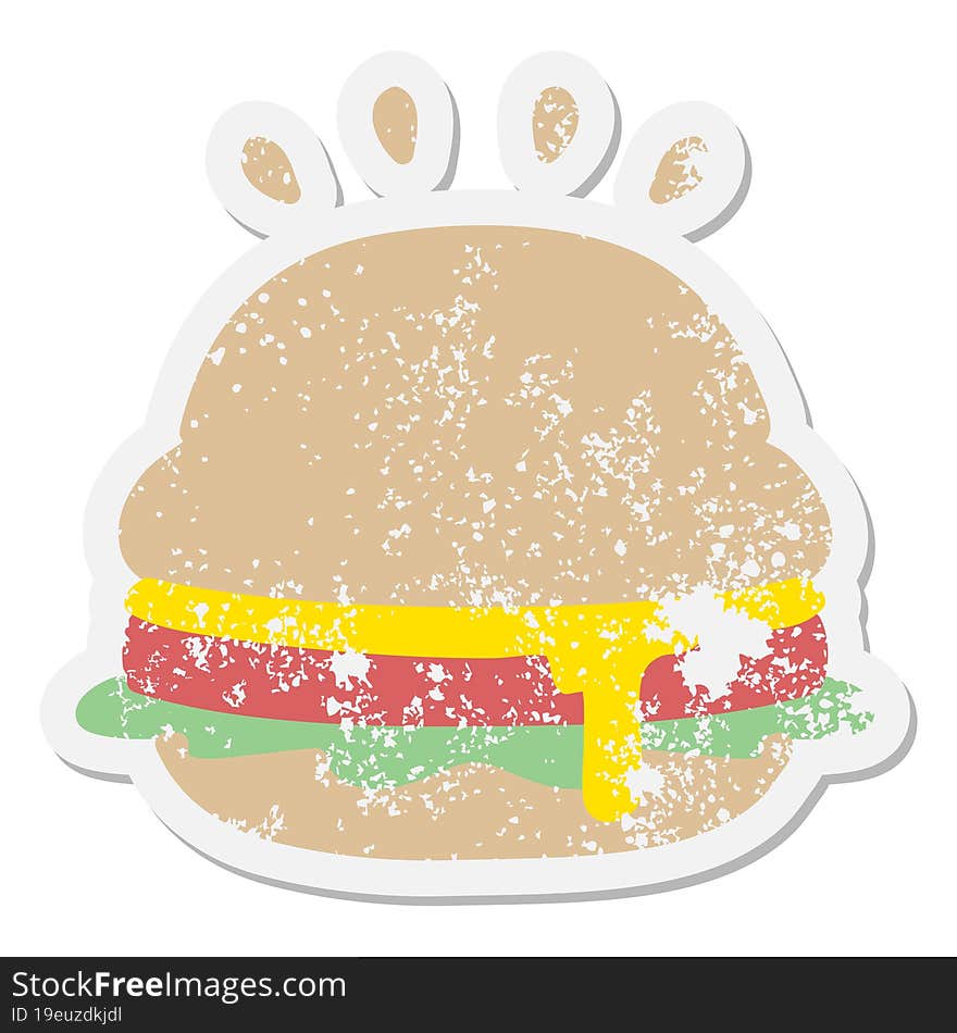 a tasty burger grunge sticker