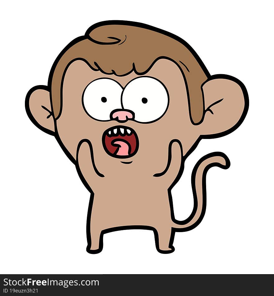 cartoon shocked monkey. cartoon shocked monkey