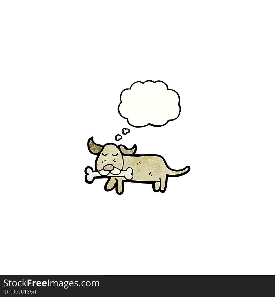 dog with thought bubble cartoon