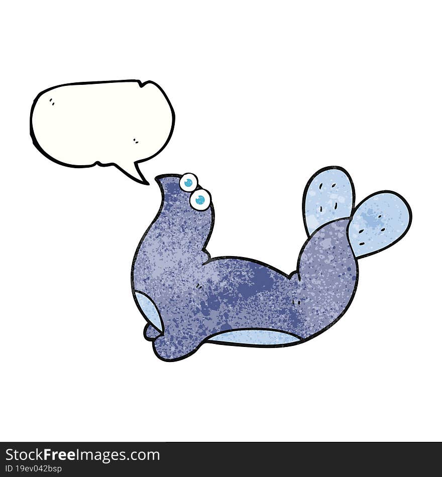 speech bubble textured cartoon seal