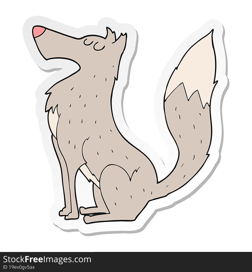 Sticker Of A Cartoon Wolf