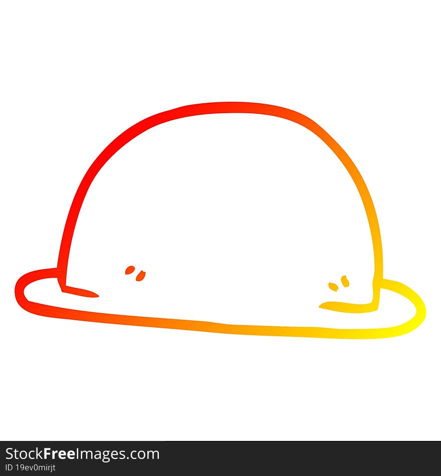 Warm Gradient Line Drawing Cartoon Hat