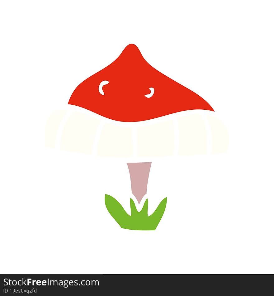 cartoon doodle of a single toadstool